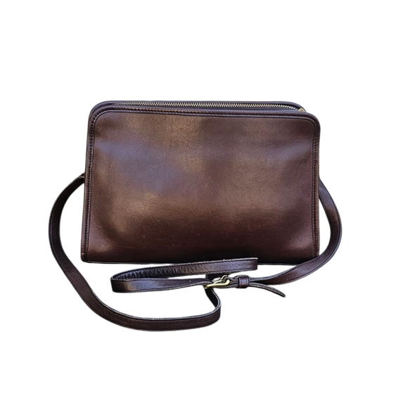 Coach Vintage Sutton Zip Bag Mahogany Brown Leather Crossbody 9814 - Picture 4 of 9